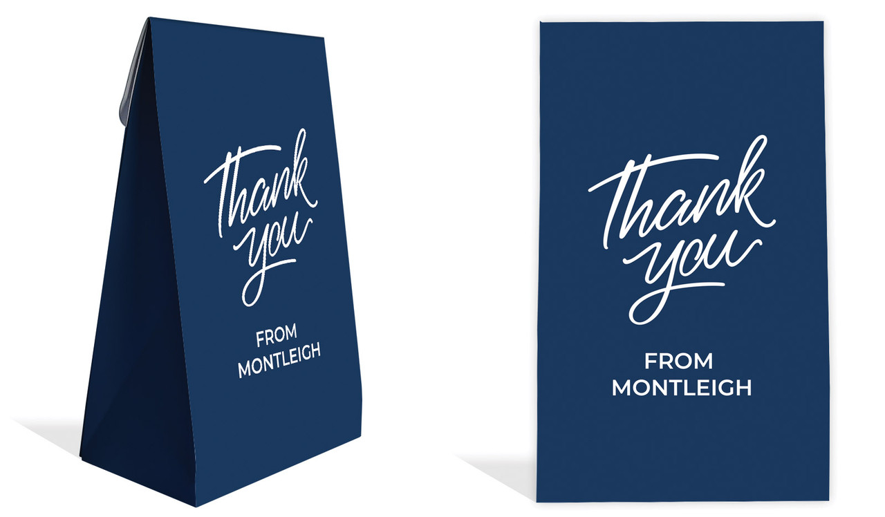 Navy Blue Personalised Gusset Favour Bag