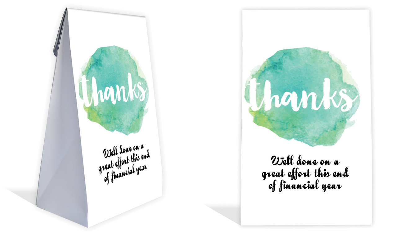 Watercolour Thanks Green Personalised Gusset Favour Bag