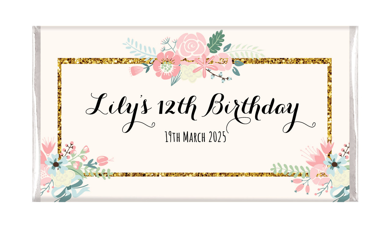 Spring Florals Custom Birthday Chocolates