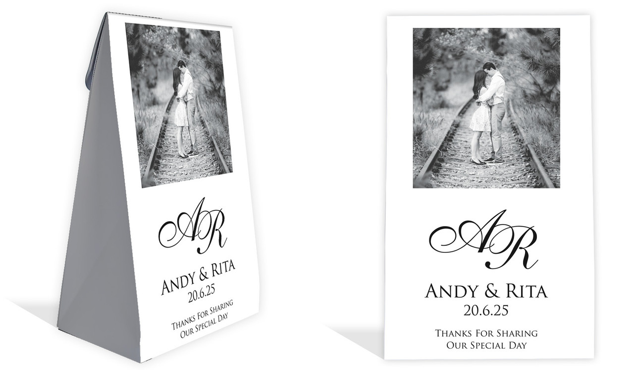 Add A Photo White Wedding Personalised Gusset Favour Bag