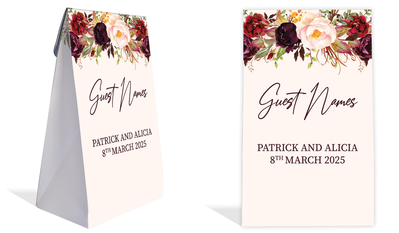 Hanging Flowers Wedding Personalised Gusset Favour Bag