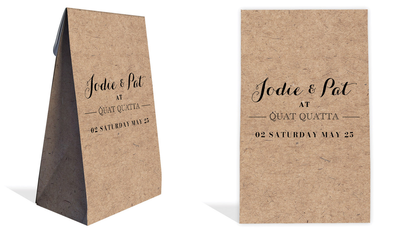 Location Centric Wedding Personalised Gusset Favour Bag