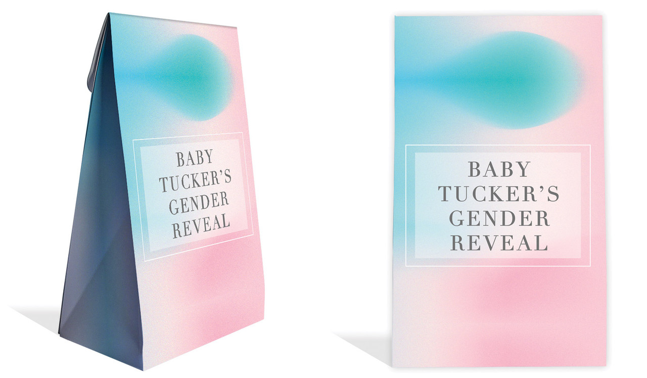 Blended Gender Reveal Personalised Gusset Favour Bag