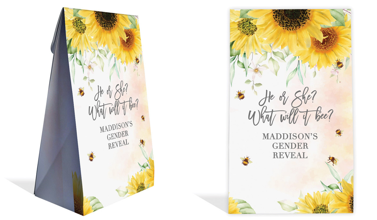 Honey Bee Gender Reveal Personalised Gusset Favour Bag