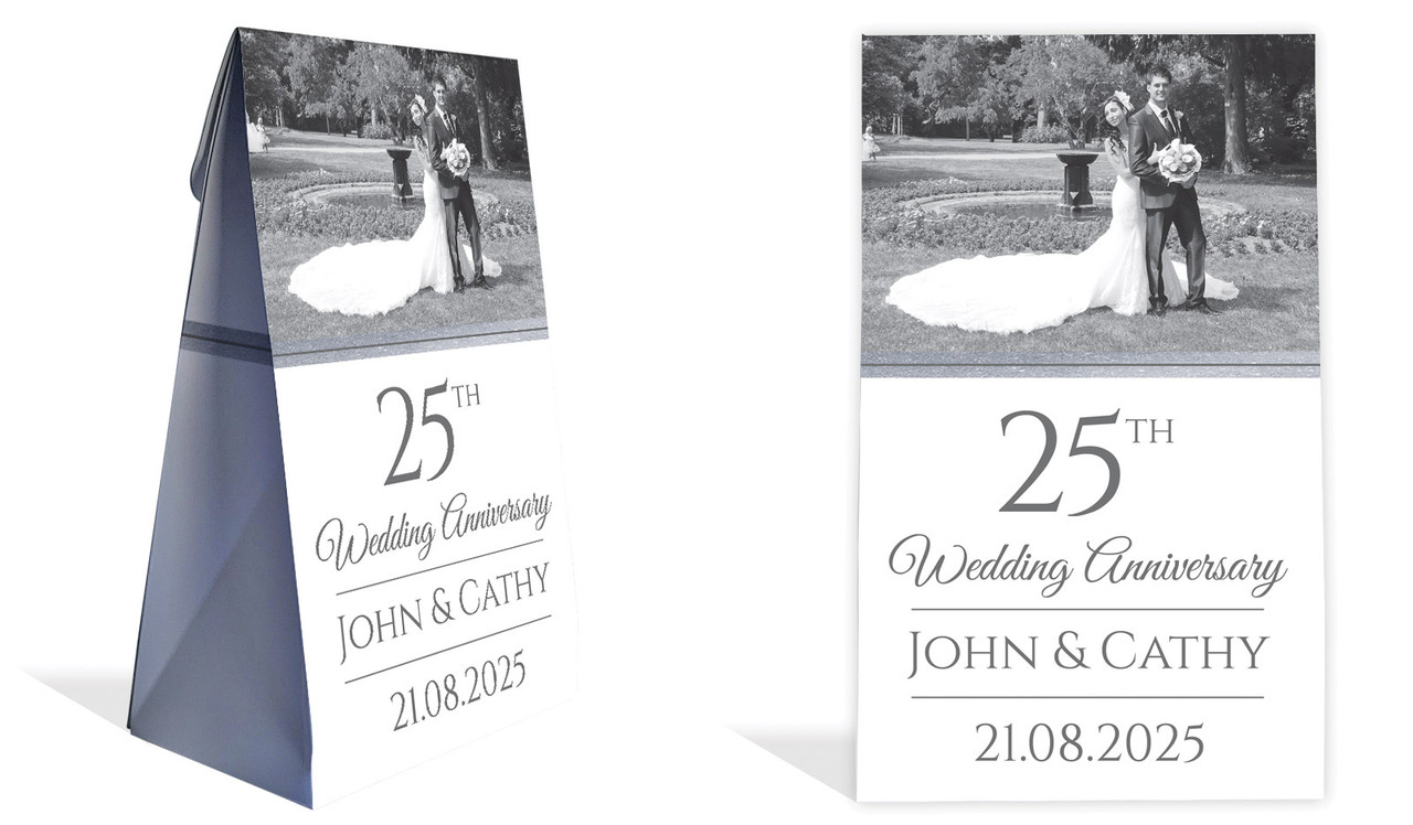 Add A Photo Silver Anniversary Personalised Gusset Favour Bag