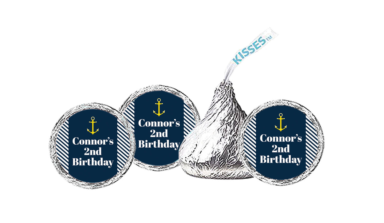 Gold Marine Nautical Personalised Hershey's Kisses