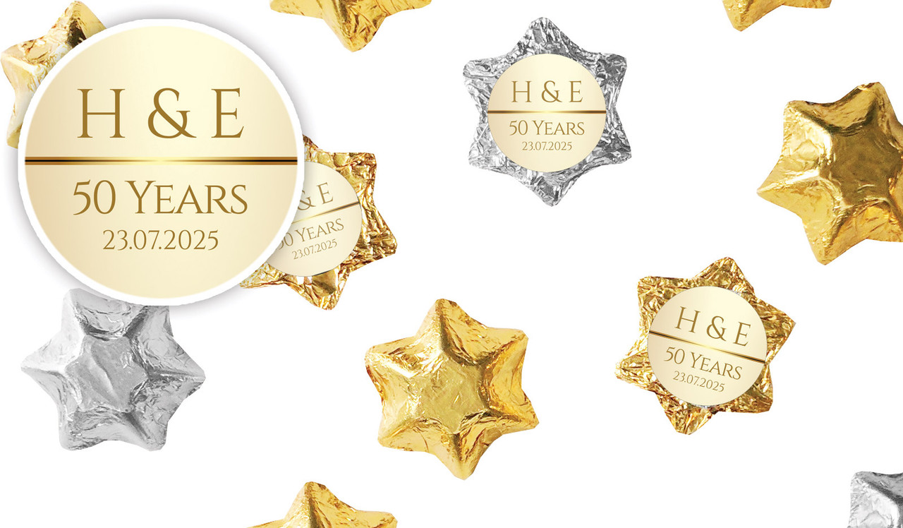 Add A Photo Anniversary Personalised Foil Chocolate Stars