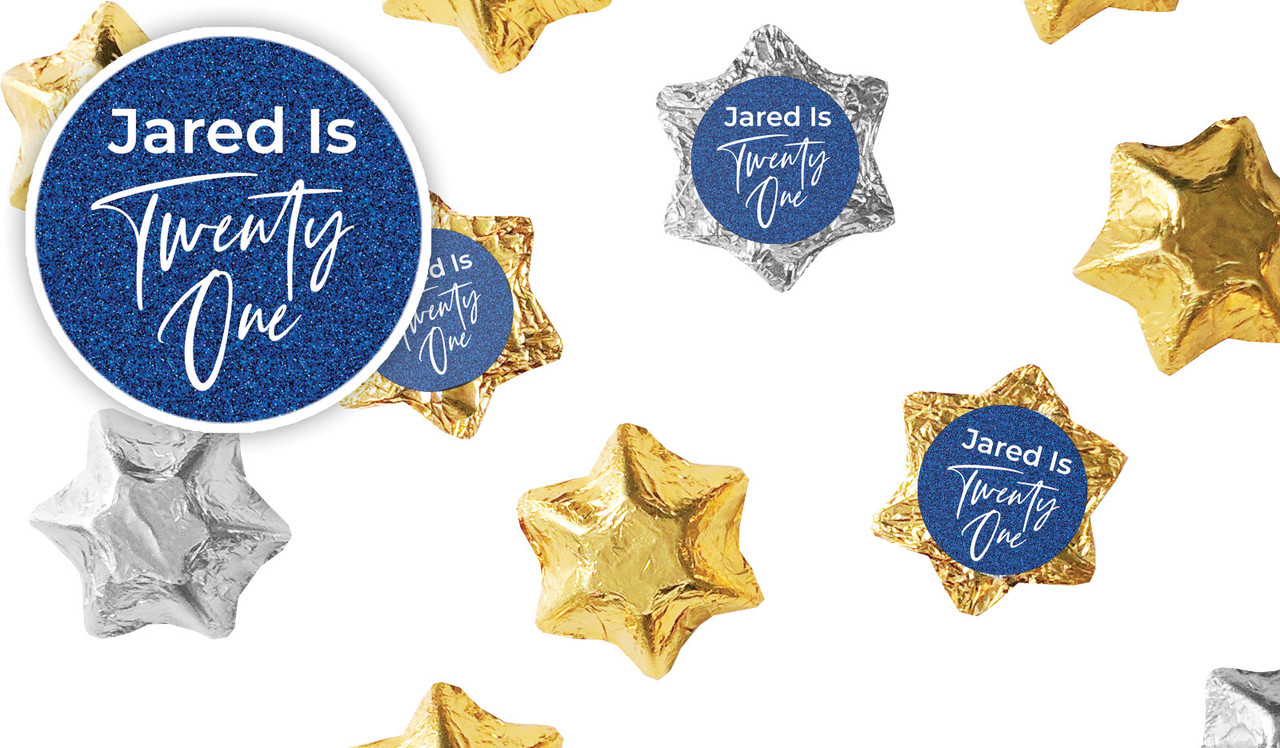 21st Birthday Personalised Foil Chocolate Stars
