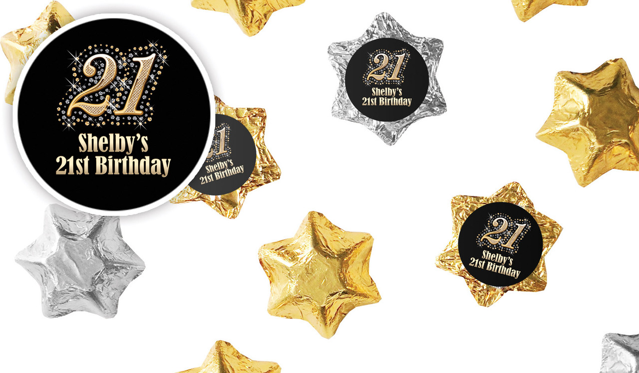 Golden Number Personalised Foil Chocolate Stars