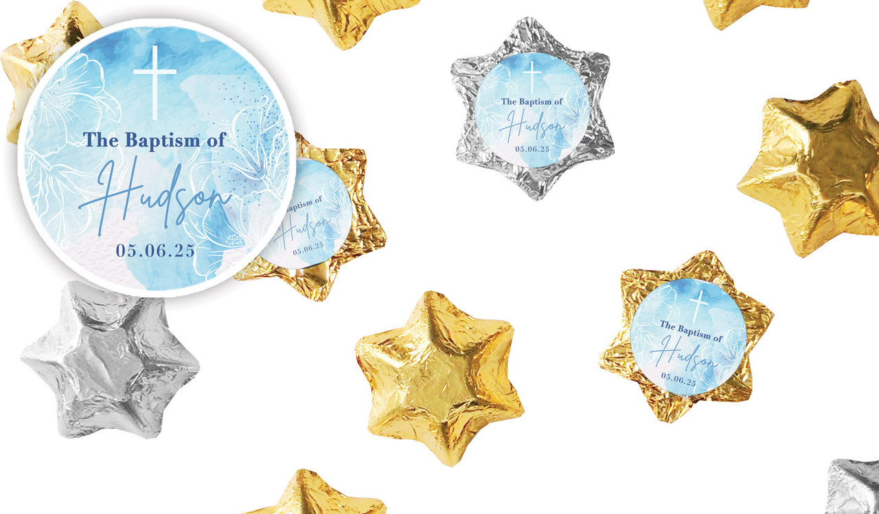 River Run Christening Personalised Foil Chocolate Stars