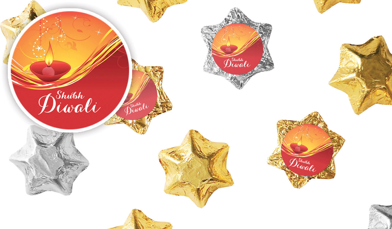 Radiant Diwali Personalised Foil Chocolate Stars