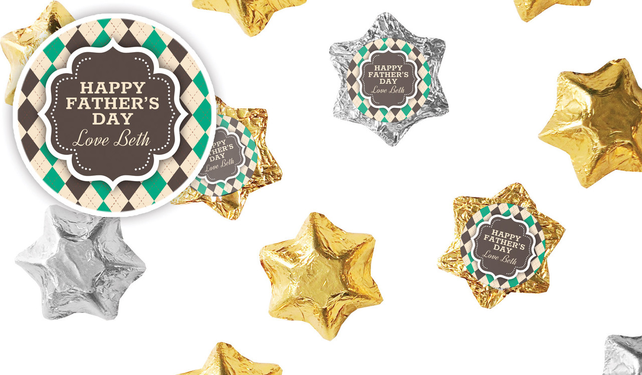 Argyle Fathers Day Personalised Foil Chocolate Stars