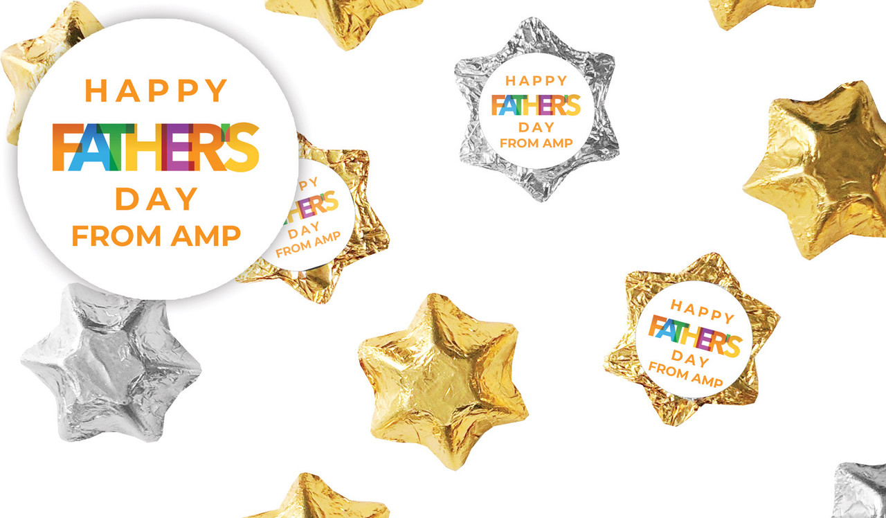 Colourful Fathers Day Personalised Foil Chocolate Stars
