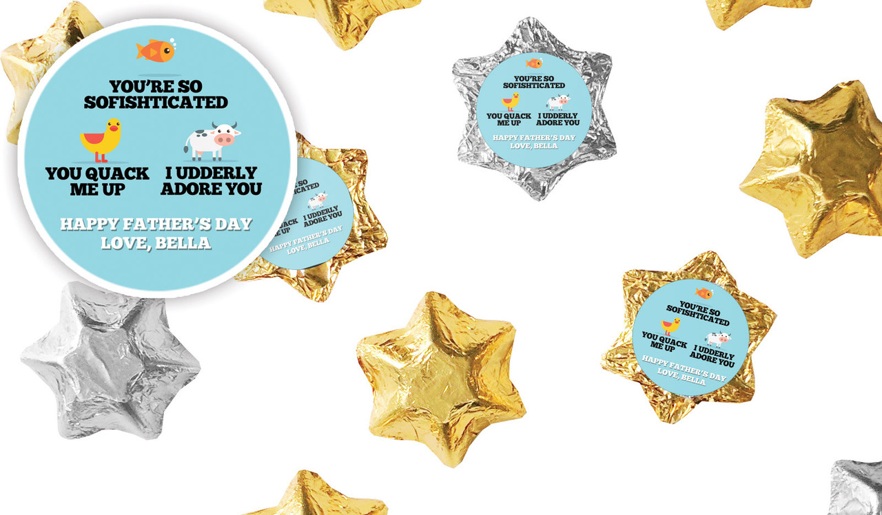 Dad Jokes Fathers Day Personalised Foil Chocolate Stars