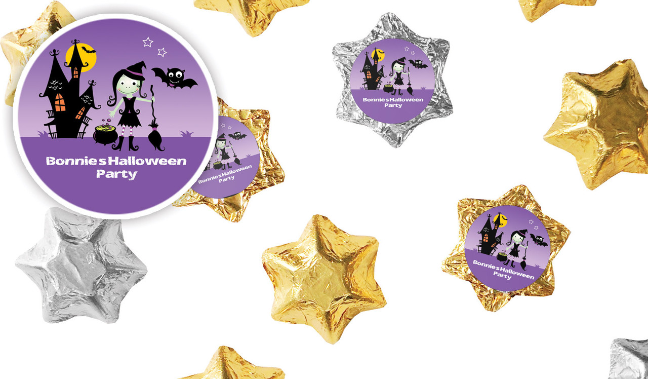 Halloween Witch Halloween Personalised Foil Chocolate Stars