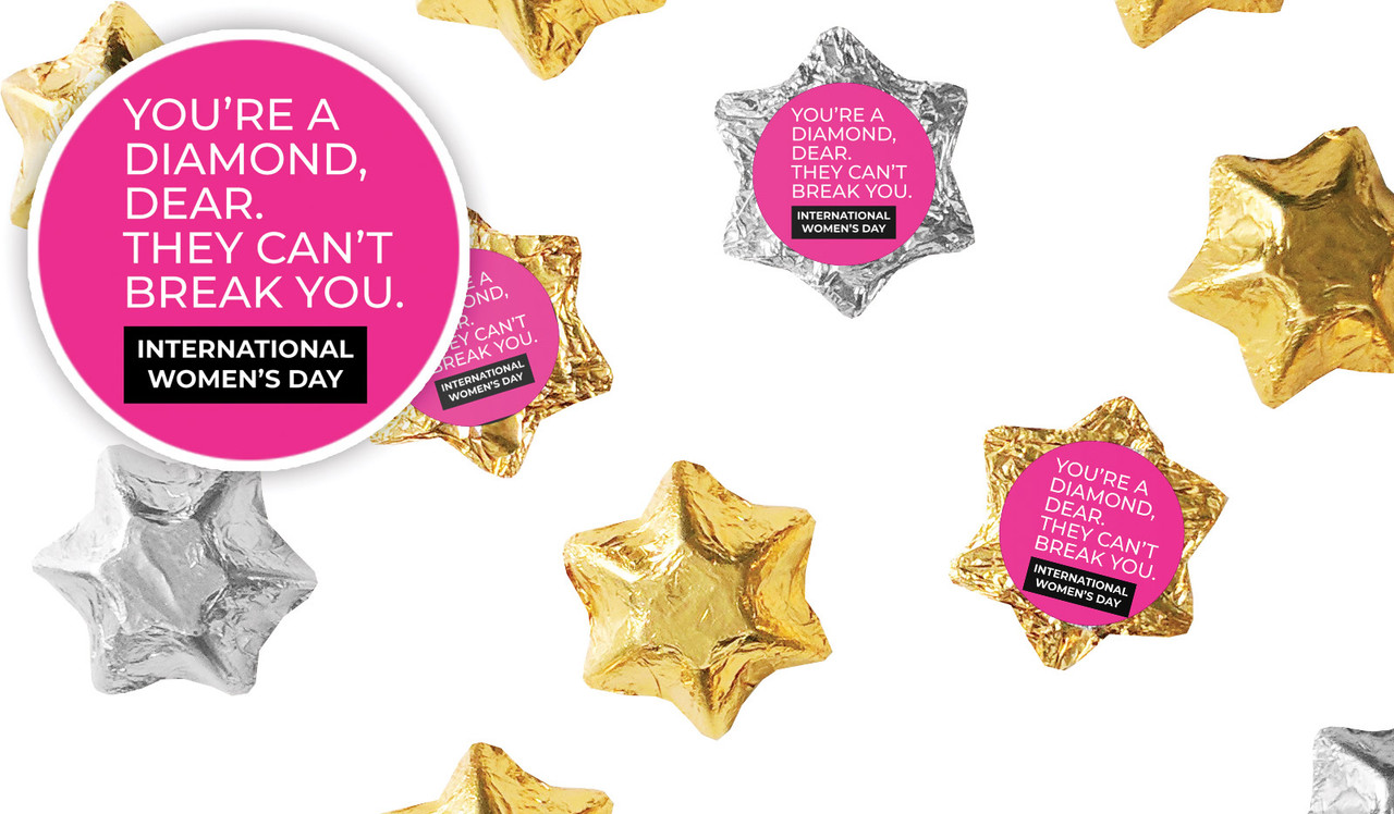 Diamond International Womens Day Personalised Foil Chocolate Stars