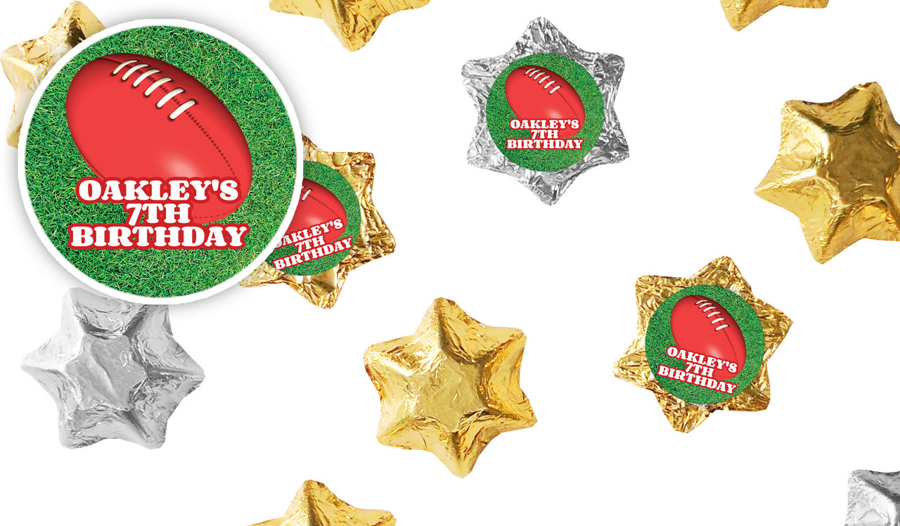 Aussie Rules Football Personalised Foil Chocolate Stars