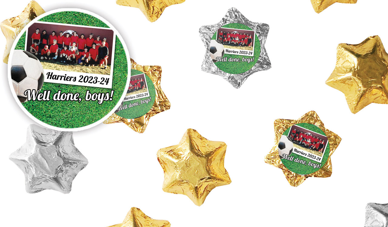 Soccer Photo Personalised Foil Chocolate Stars