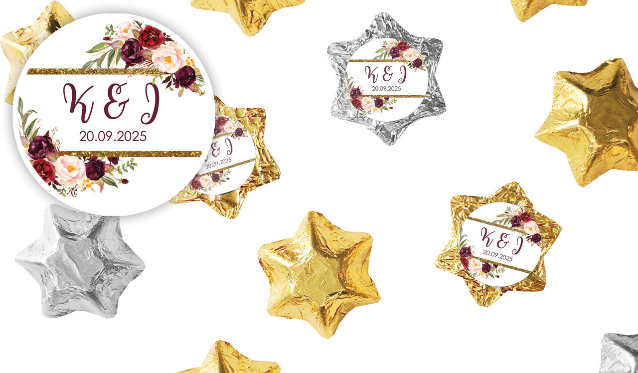 Masala Corners Wedding Personalised Foil Chocolate Stars