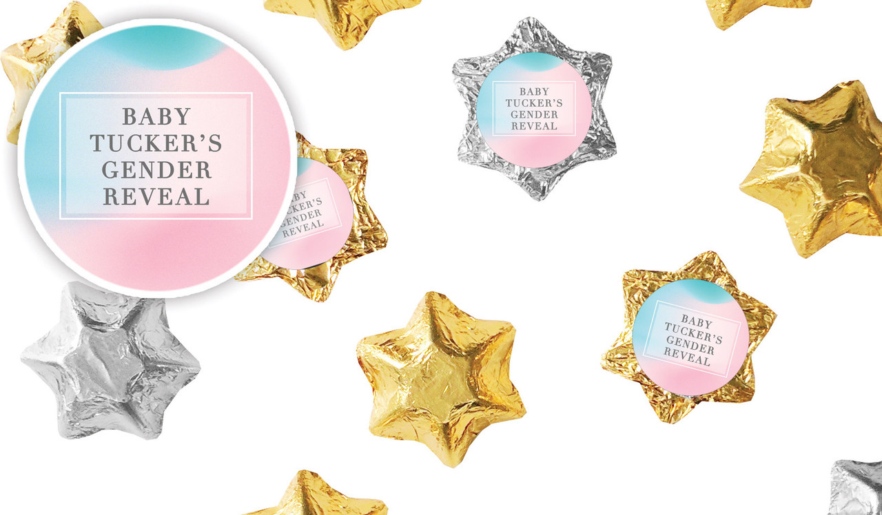 Blended Gender Reveal Foil Chocolate Stars