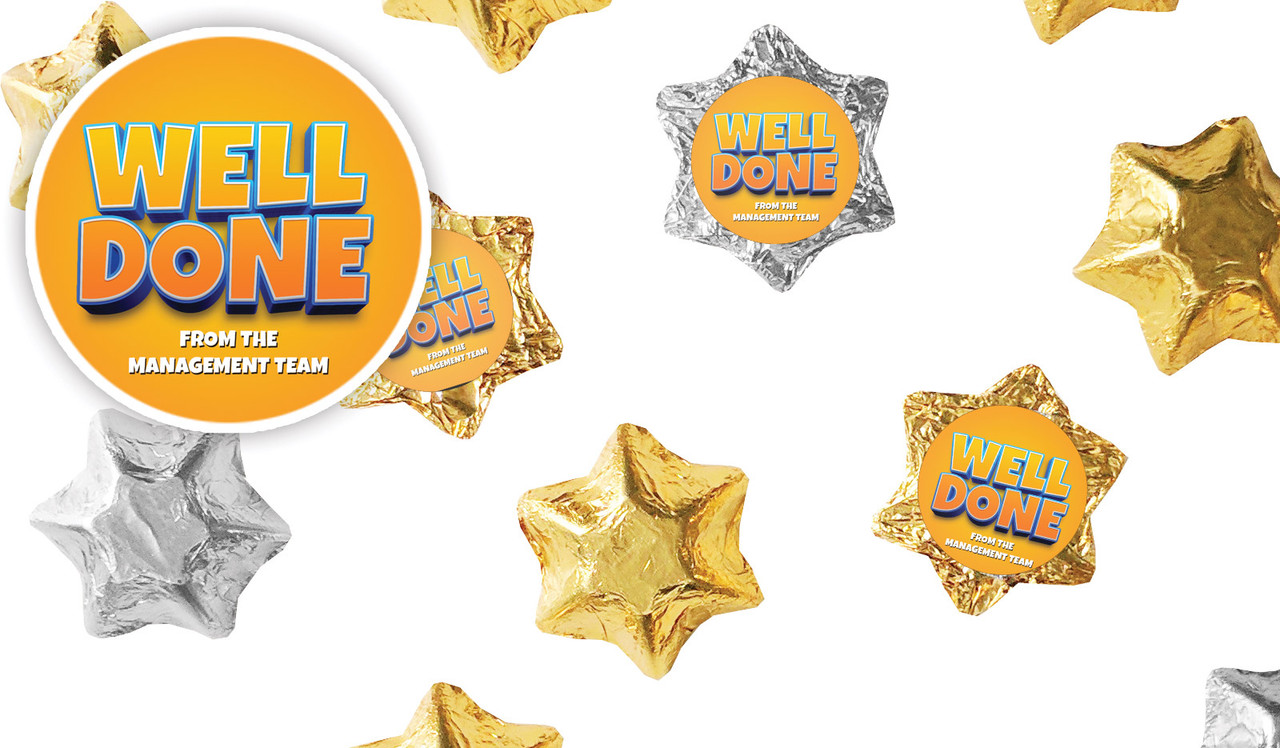 Big Orange Congratulations Foil Chocolate Stars