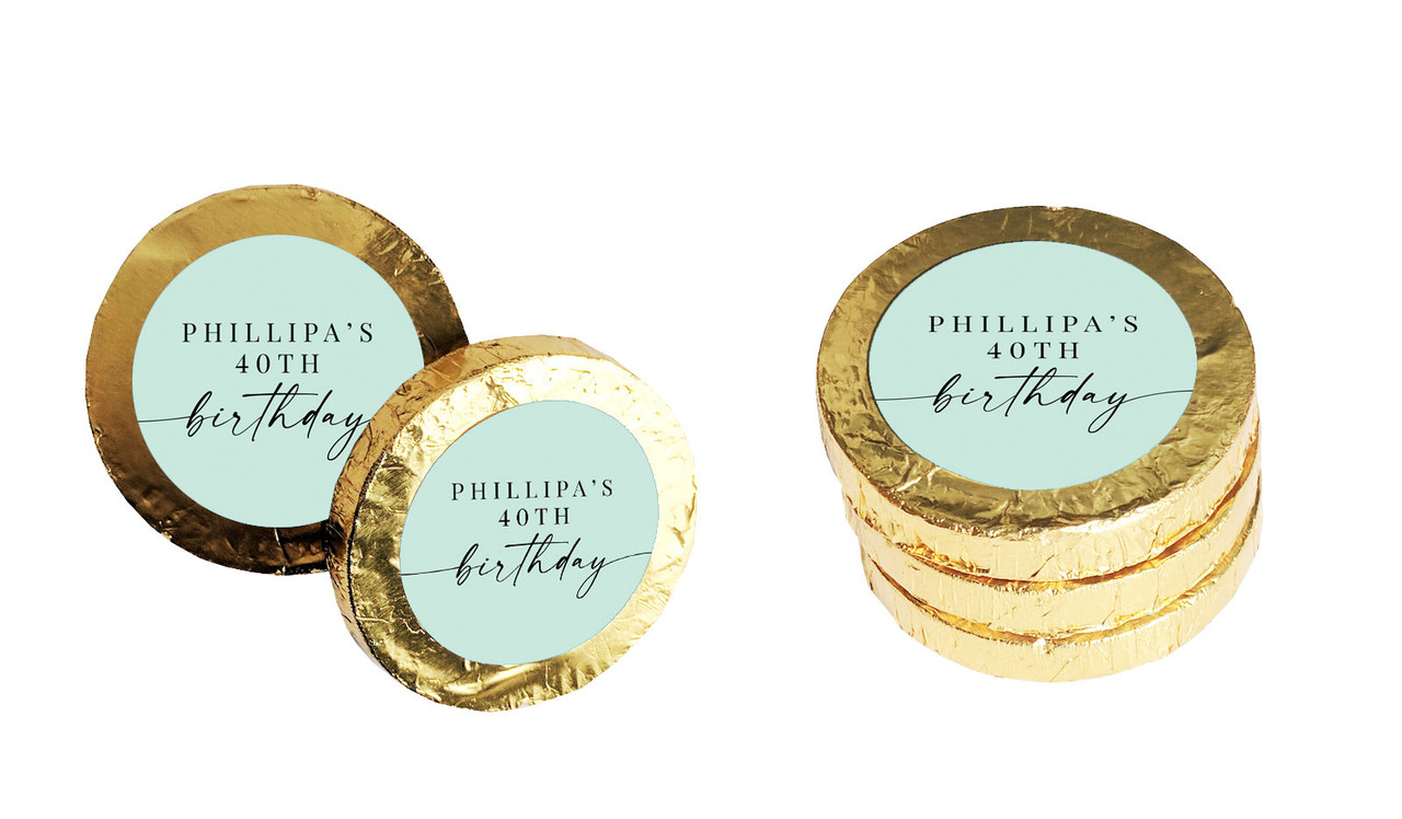 Flowing Mint Personalised Chocolate Coin