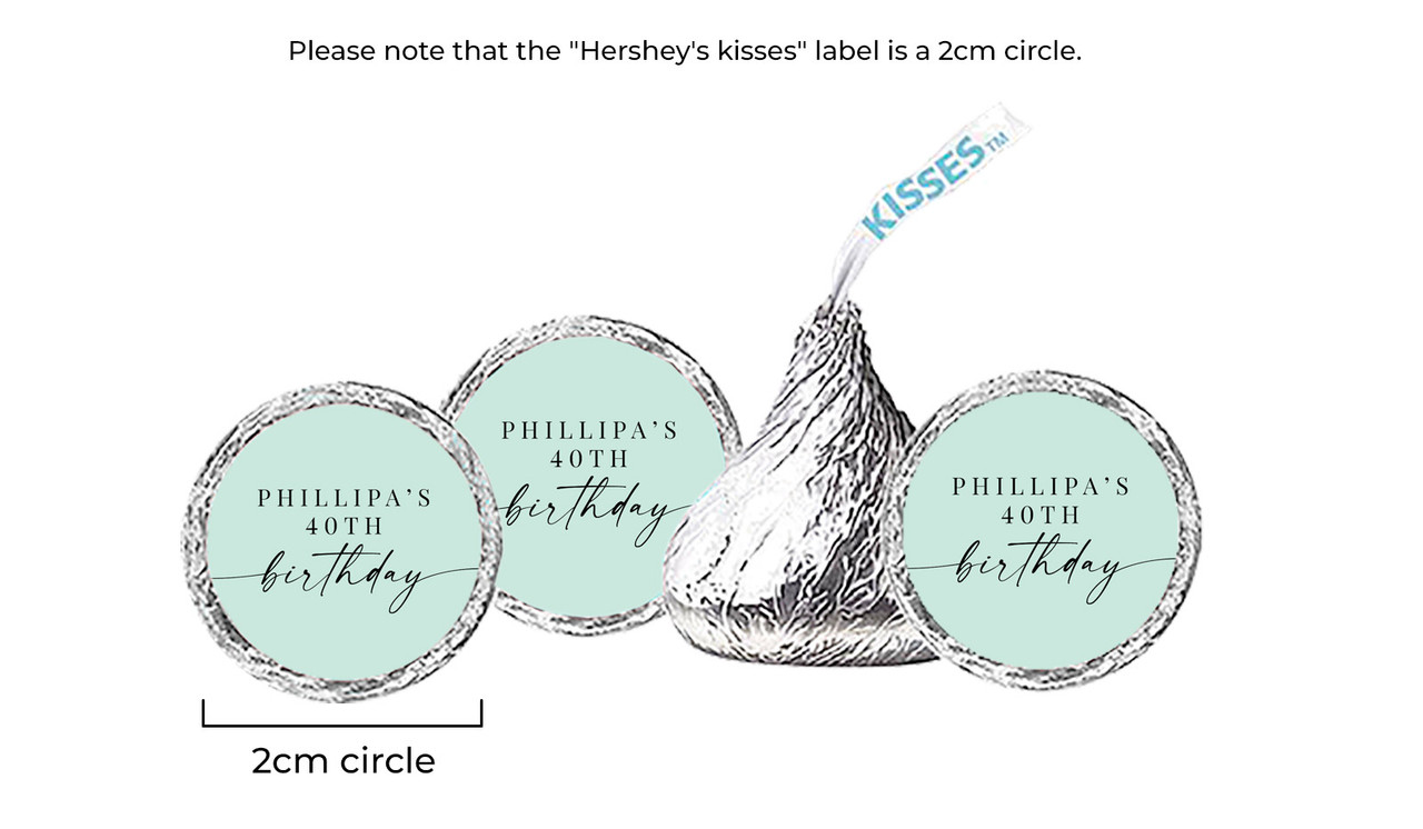 Flowing Mint Personalised Hersheys Kisses