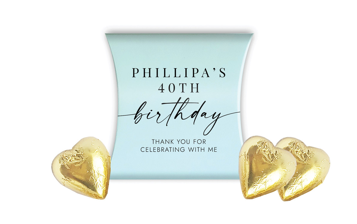 Flowing Mint Personalised Birthday Pillow Boxes