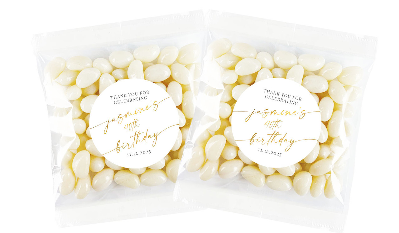 Golden Script Birthday Personalised Lolly Bag