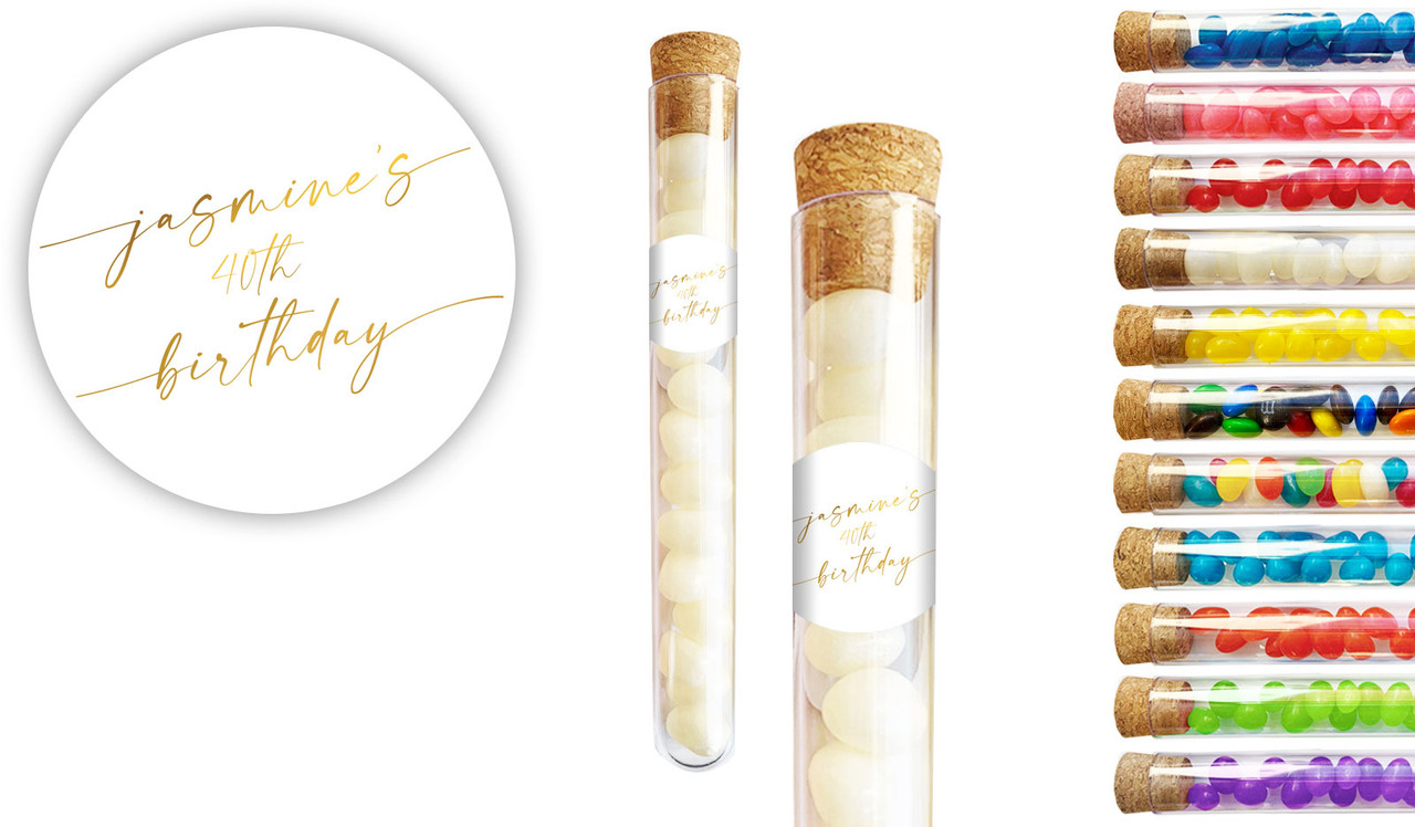 Golden Script Personalised Birthday Test Tubes