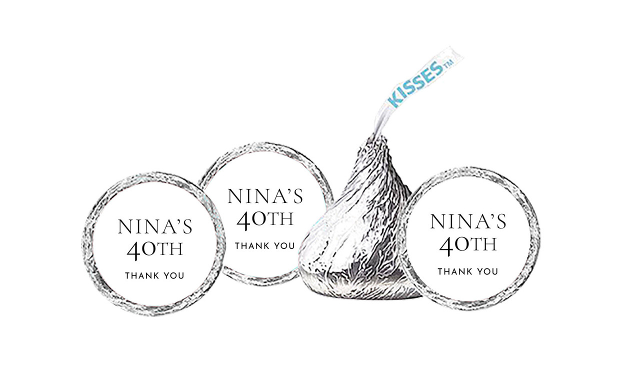 Right Aligned White Birthday Personalised Hersheys Kisses
