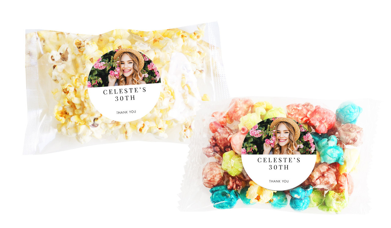 Simple Photo Birthday Personalised Popcorn Bag