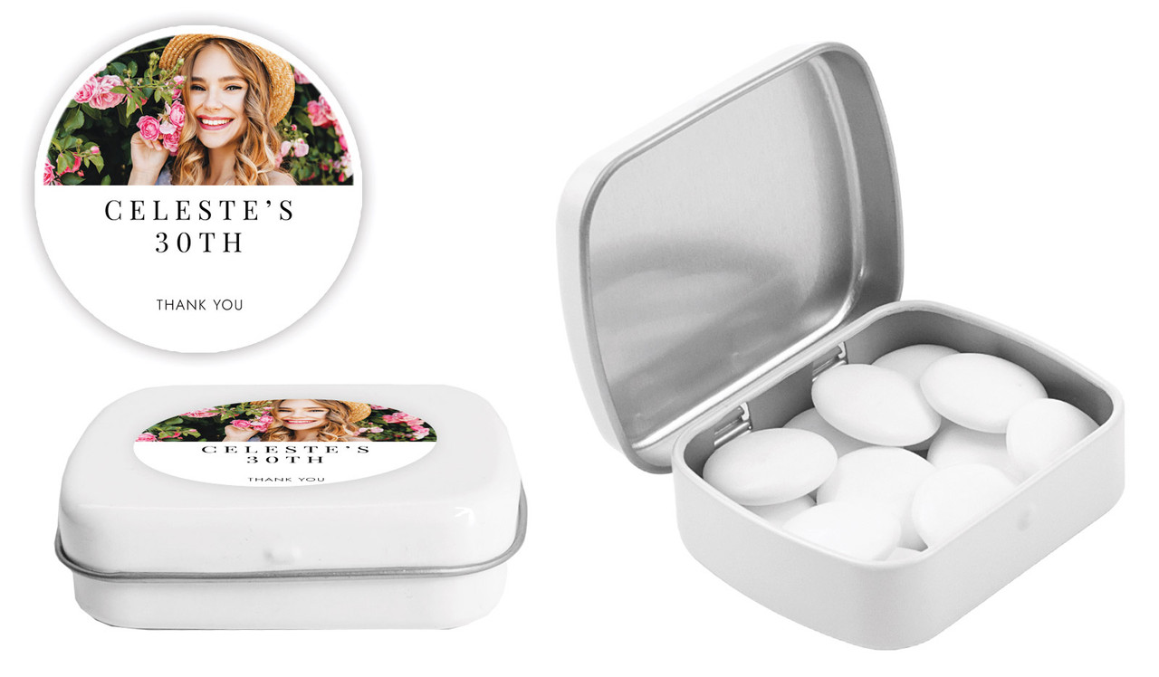 Simple Photo Birthday Personalised Mint Tins