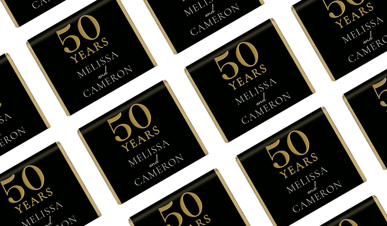 Big 50 Anniversary Personalised Mini Chocolates