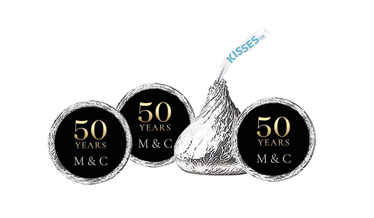 Big 50 Anniversary Personalised Hersheys Kisses