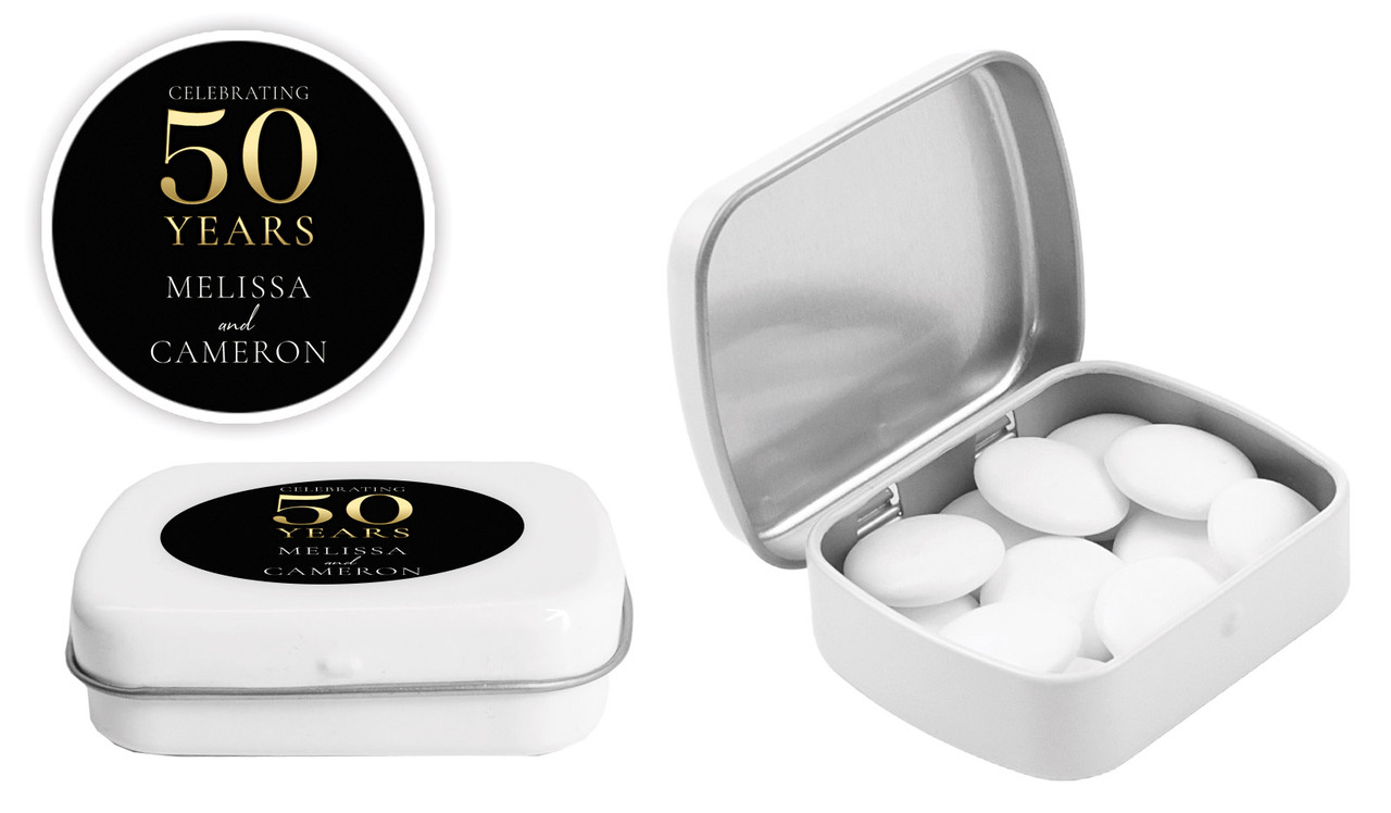 Big 50 Anniversary Personalised Mint Tins