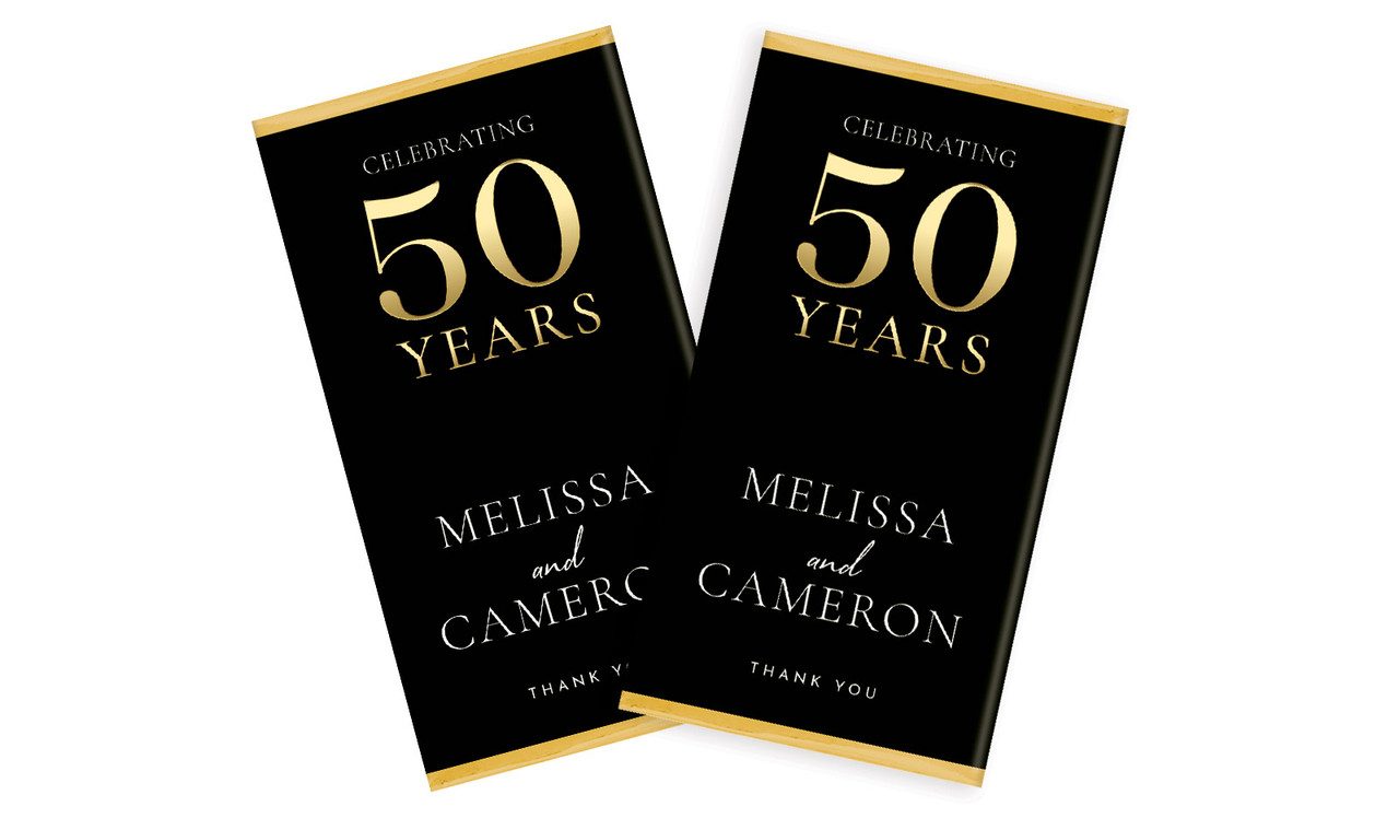 Big 50 In Gold Wedding Anniversary Chocolates