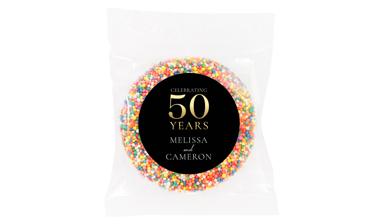 Big 50 Anniversary Personalised Chocolate Freckle