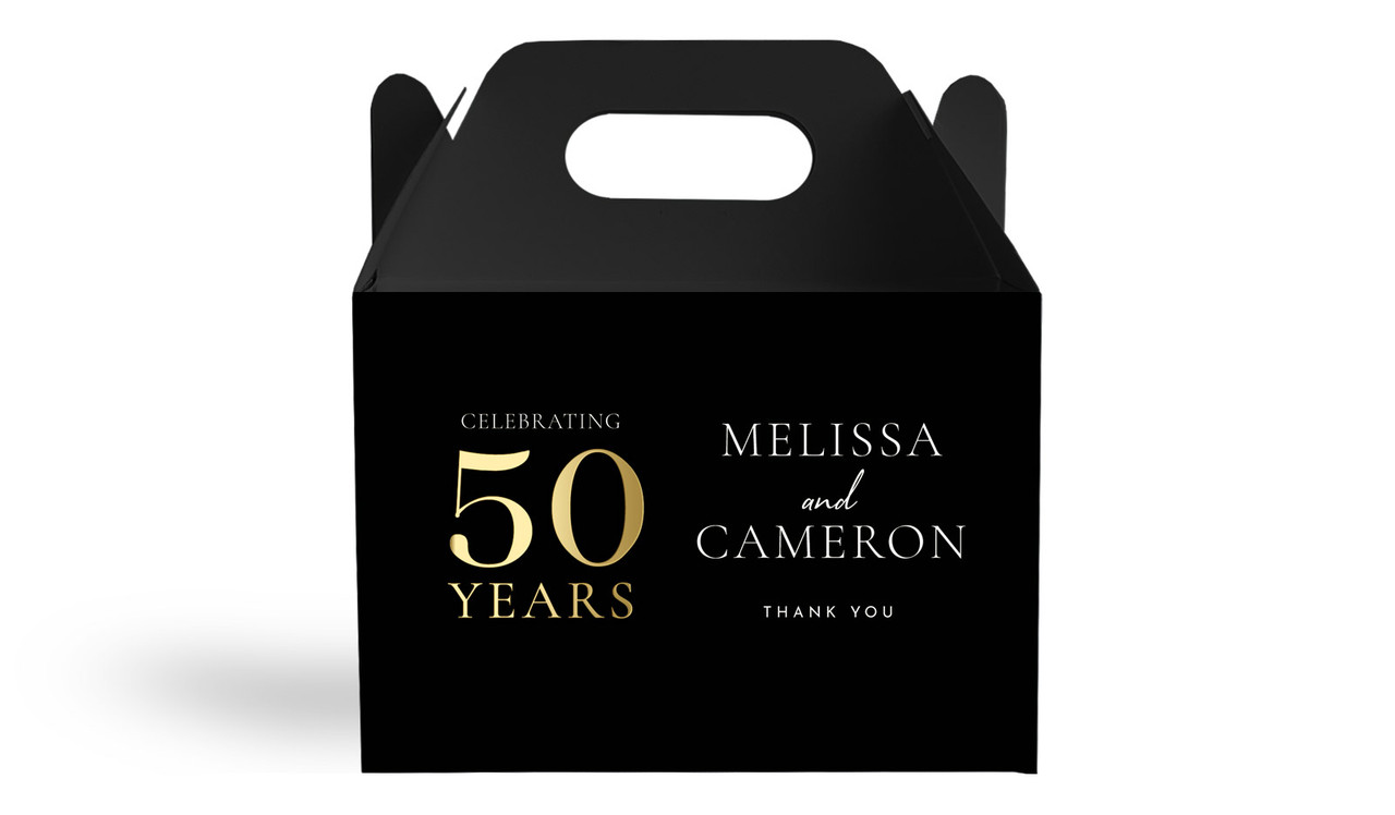 Big 50 Anniversary Personalised Gable Favour Box
