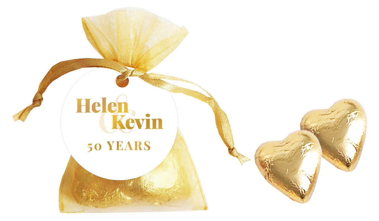 Bold Names Anniversary Personalised Organza Bag