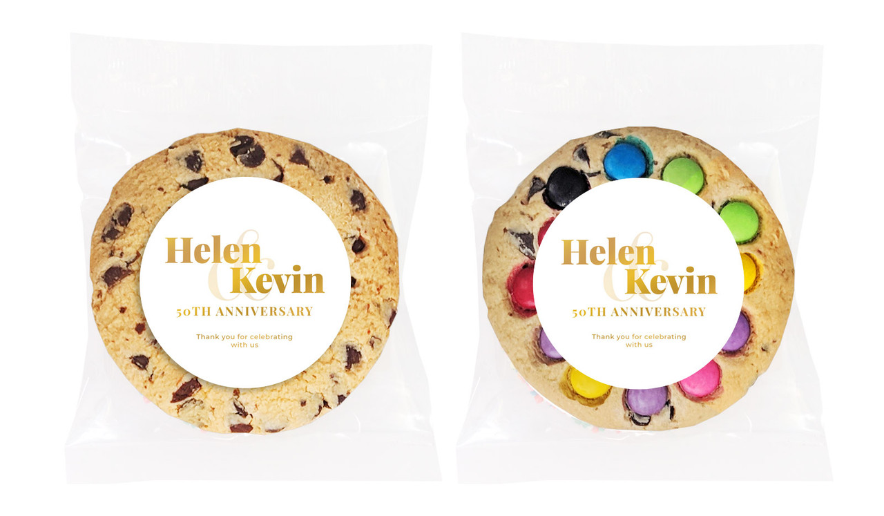 Bold Names Anniversary Personalised Cookie