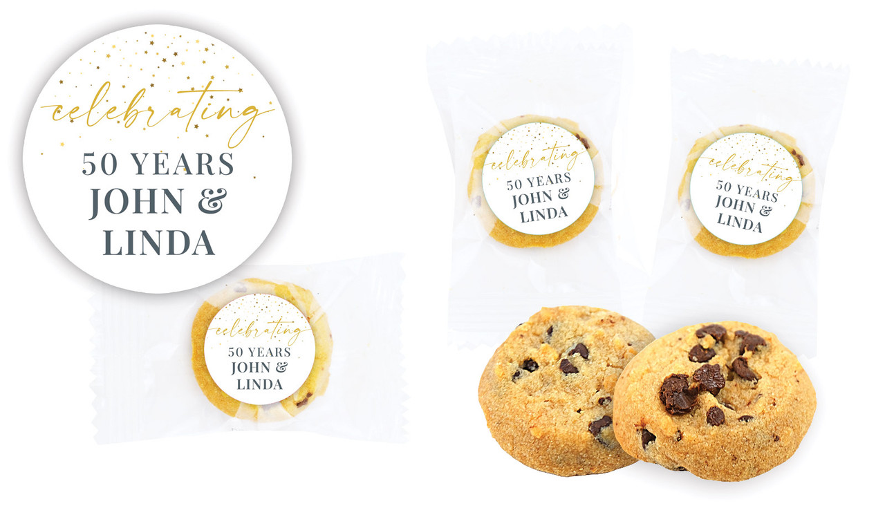 Falling Confetti Anniversary Personalised Bite-Size Cookie 5g