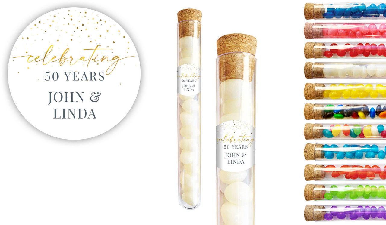 Falling Confetti Anniversary Personalised Test Tubes