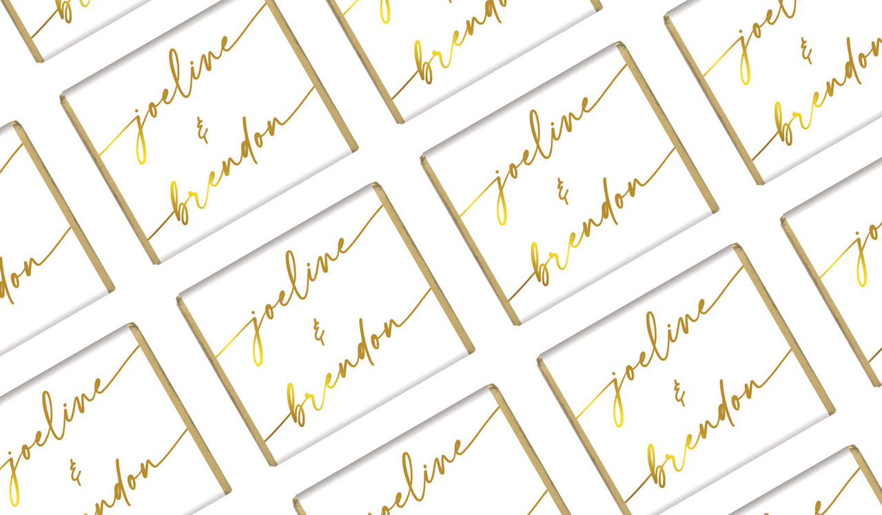 Golden Script Anniversary Personalised Mini Chocolates