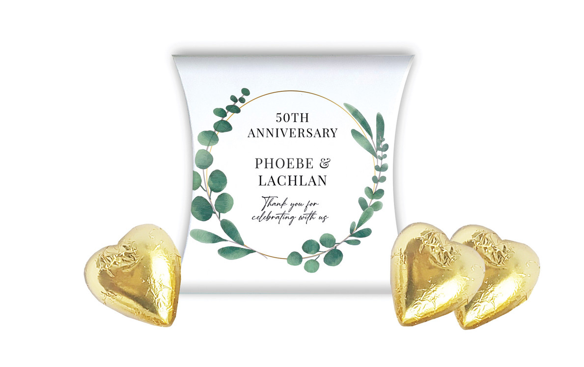 Eucalyptus Anniversary Personalised Pillow Boxes