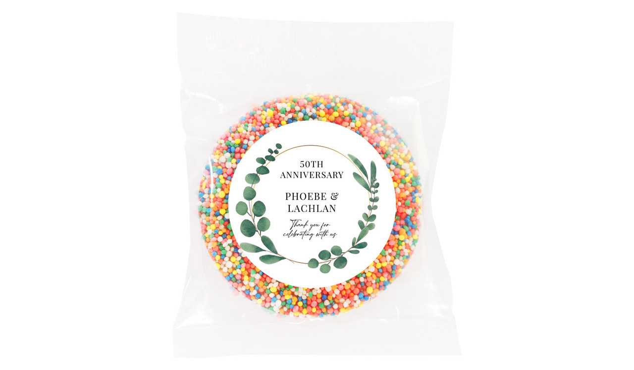 Eucalyptus Anniversary Personalised Chocolate Freckle
