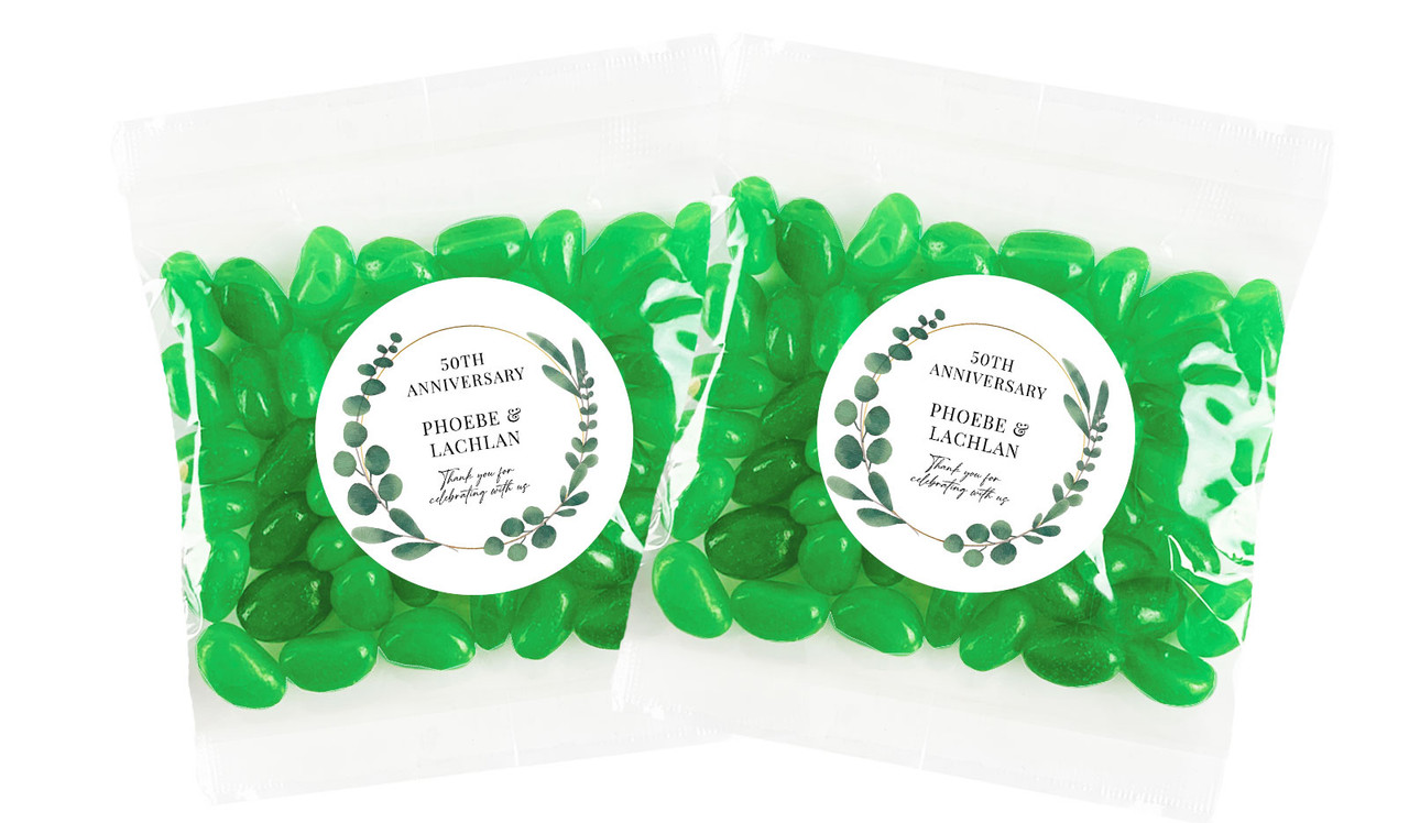Eucalyptus Anniversary Personalised Lolly Bag
