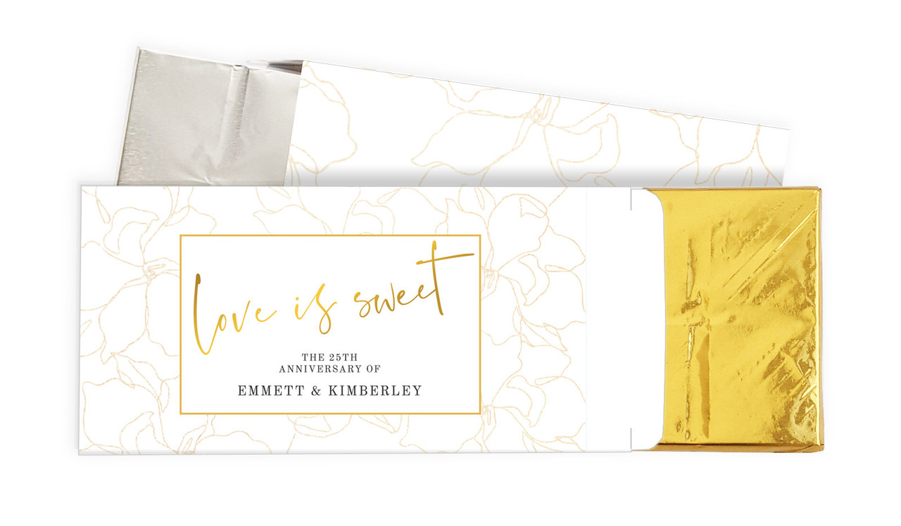 Love Is Sweet Anniversary Personalised Chocolate Bar In A Box