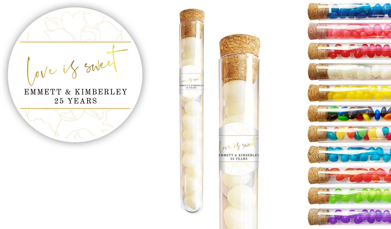 Love Is Sweet Anniversary Personalised Test Tubes