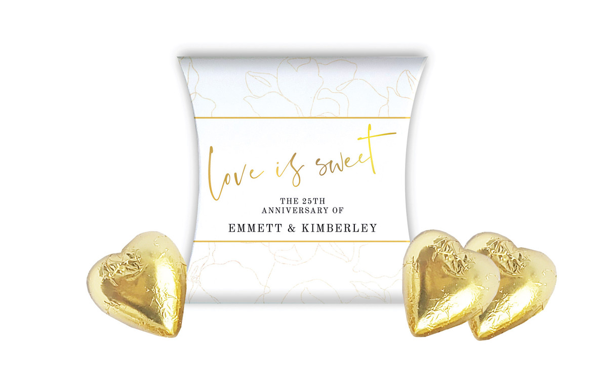 Love Is Sweet Anniversary Personalised Pillow Boxes